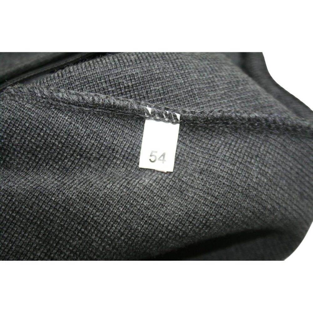 Gran Sasso Mens Italian Designer Wool Sweater Size 54 XL Zip Mock Neck Charcoal - Picture 6 of 10
